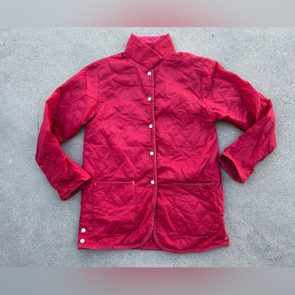 Vintage Cherokee Men’s Quilted Button Down Jacket - Red Size Medium